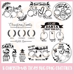 Dear Santa Tray SVG-bundel, kerst Svg, koekjes voor kerstman Tray SVG, koekjes voor kerstman plaat SVG, kerstman svg, png, kerstbundel svg