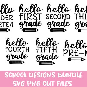 Back to school shirts svg bundle, first day of school svg, school svg, teacher svg, happy back to school svg, hello grade svg, school svg