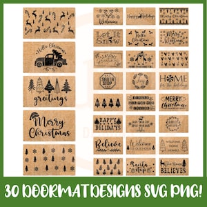Lot de paillasson svg Noël, paillasson svg, svg de bienvenue, tapis d'hiver svg, signe de bienvenue Noël Svg, paillasson Noël, svg Bundle