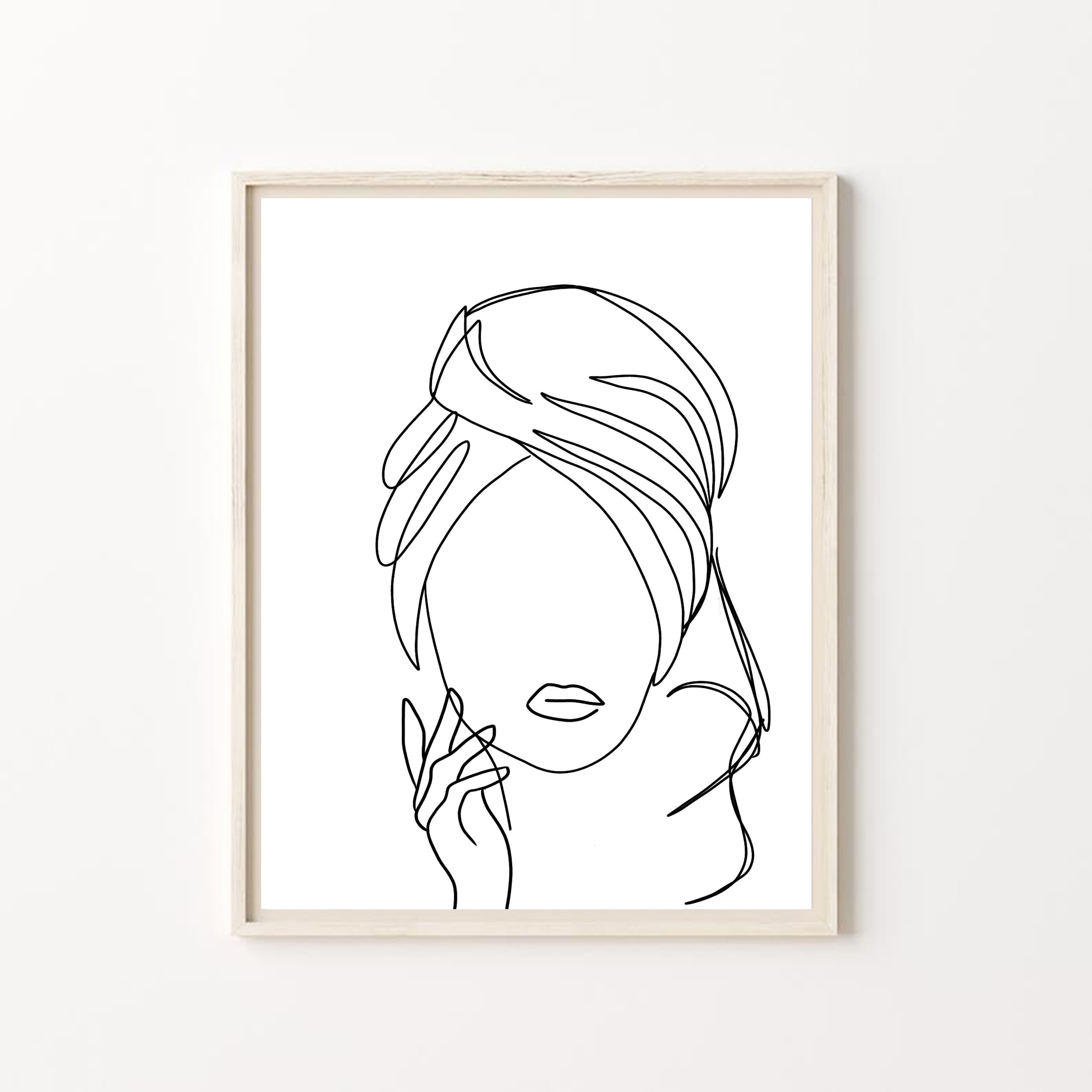 Woman One Line Art, Abstract Line Woman Wall Print, Bathroom Wall Art ...