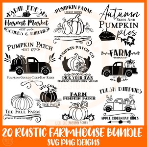 Farmhouse Fall Svg, Rustic Farmhouse Svg Bundle, Pumpkin Patch Svg ...