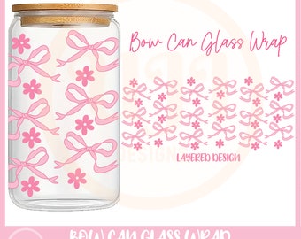 Bow Daisy Libbey Glass svg, Coquette 16oz Libbey glass, Ribbon Beer Glass Can svg, Pink Bow Libbey Glass svg, Ribbon Beer Glass Can svg png