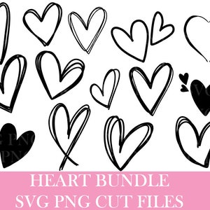 Harten SVG, harten doodles SVG, hart bundel SVG PNG, hart clipart SVG, Valentijnsdag SVG, doodle hart SVG, harten bundel SVG gesneden bestanden