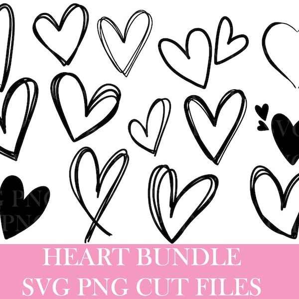 Hearts svg, Hearts Doodles svg, Heart Bundle svg png, Heart Clipart svg, Valentine day svg,Doodle Heart svg, Hearts Bundle svg cut files