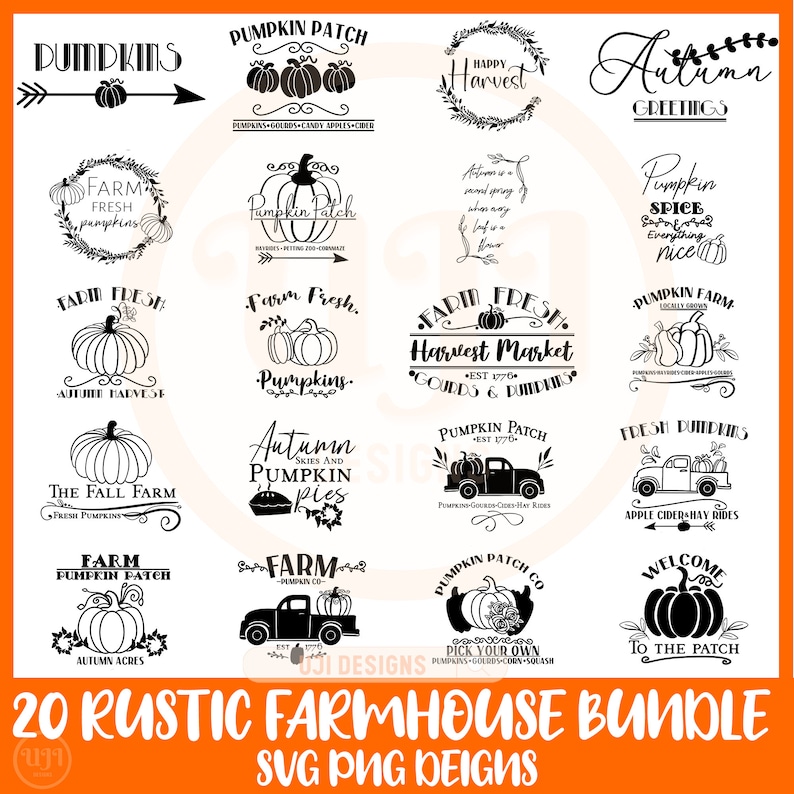 Farmhouse Fall Svg, Rustic Farmhouse Svg Bundle, Pumpkin Patch Svg ...