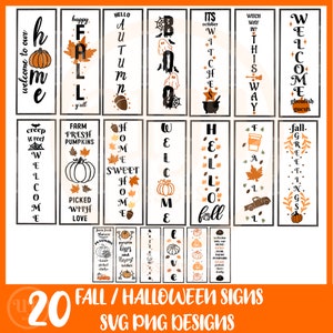 Fall porch sign svg, Halloween Porch Sign, Autumn Porch Signs, Welcome Signs SVG Bundle, Fall Bundle svg, Halloween Bundle svg png
