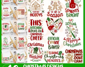 Christmas Kitchen Towels Svg Bundle, Tea Towel Bundle Svg, Apron Baking Quotes Png, Xmas Kitchen Designs, Merry Christmas, Digital Download