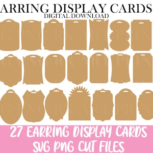 Display earring card svg, earring display Template, Earring card svg, Cricut Display Cards, Cuttable Earrings Card svg png, svg earring card