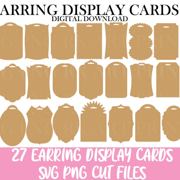 Display earring card svg, earring display Template, Earring card svg, Cricut Display Cards, Cuttable Earrings Card svg png, svg earring card