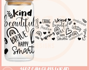 Beer Glass Can svg Coffee Quotes , Affirmation wrap svg, Positive quote 16oz Libbey Glass Bundle SVG, Teacher svg, Mom svg cut file