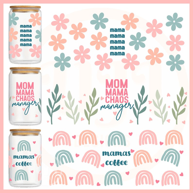 Mom Glass Can SVG Bundle, Mama Glass Can Wrap Svg, Libbey 16oz Can Svg ...
