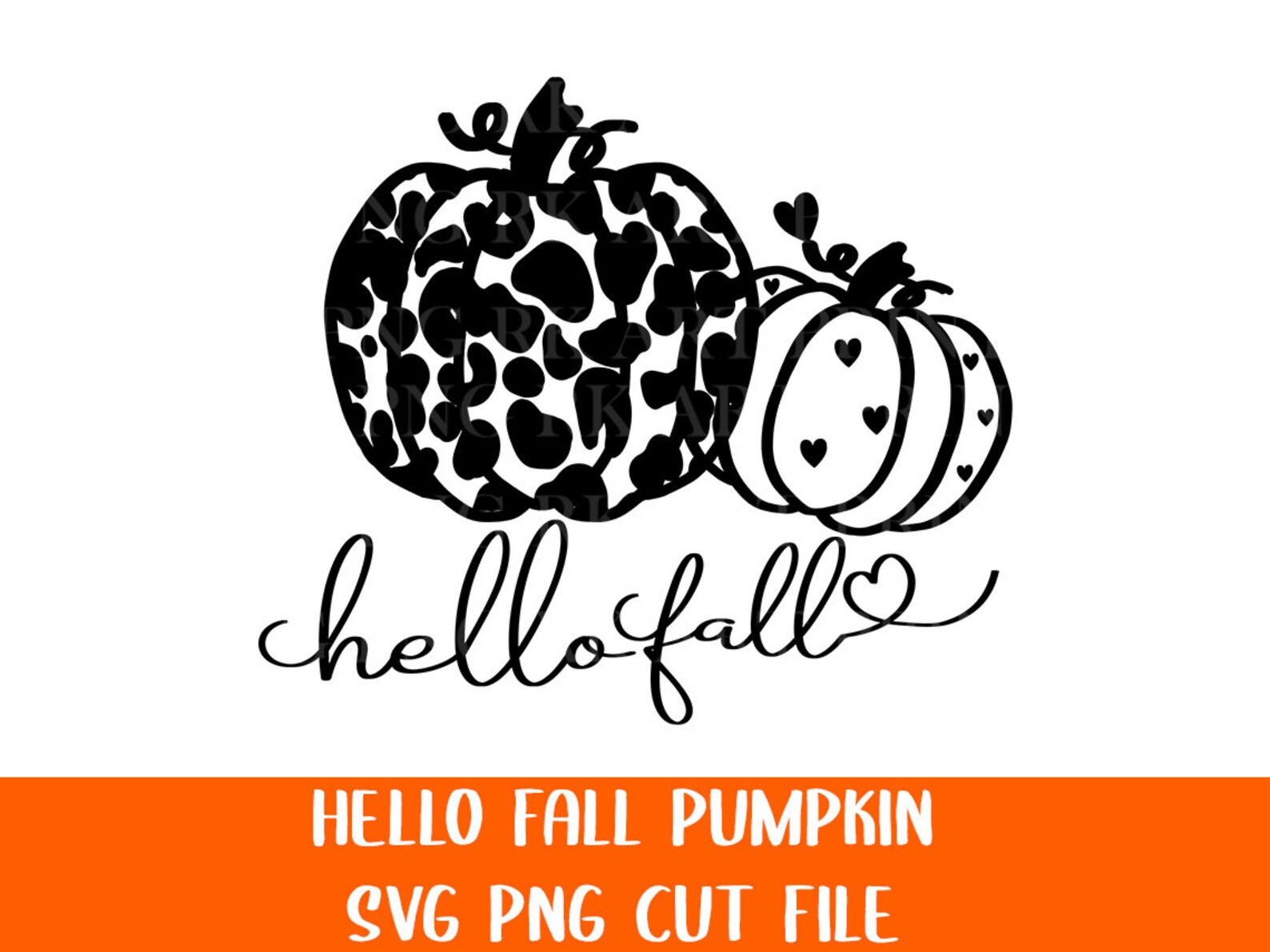 Hello Fall Pumpkin SVG Leopard Print Pumpkin Pumpkin Stencil - Etsy