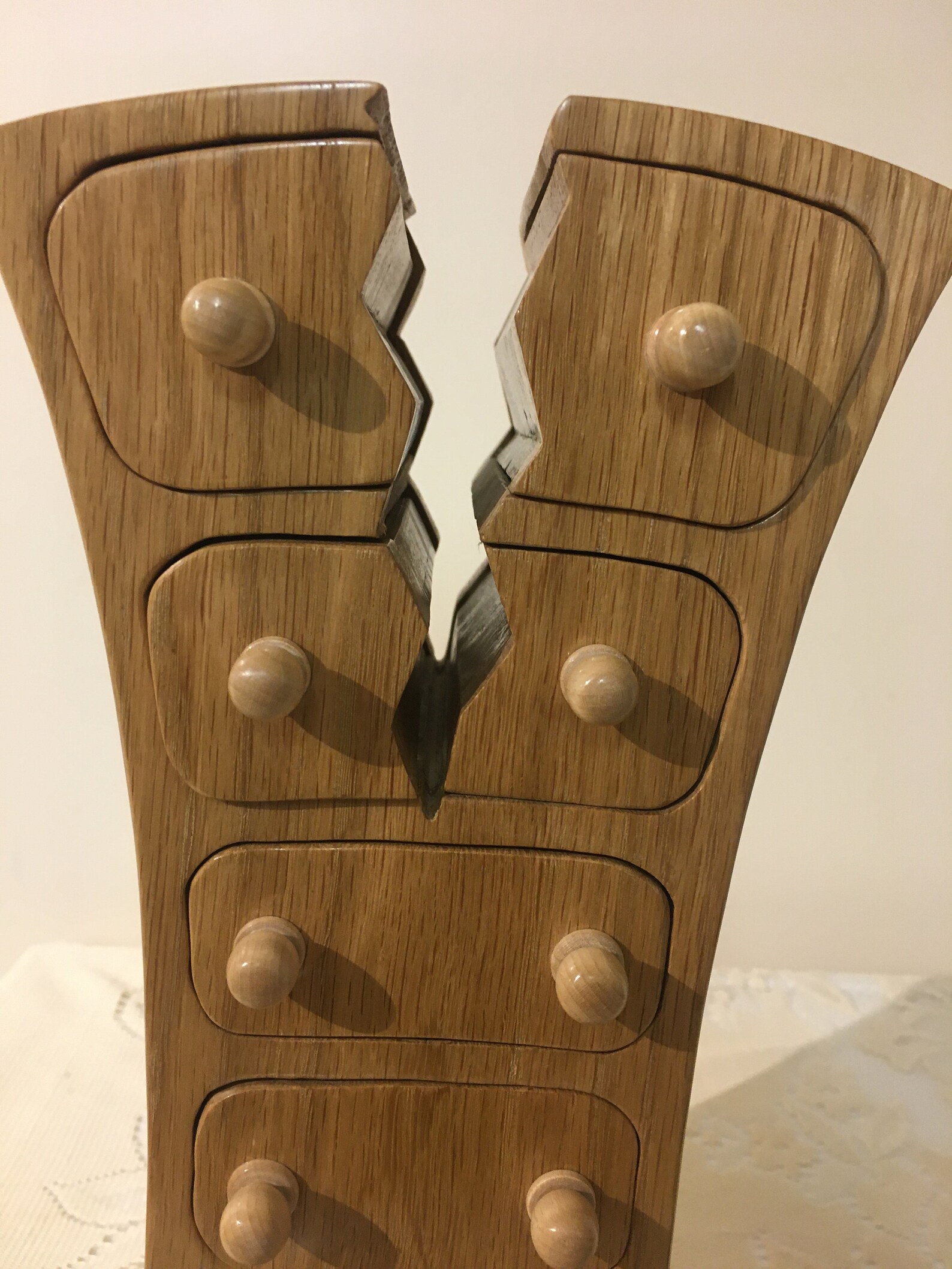 Cracked style jewelery bandsaw box Etsy