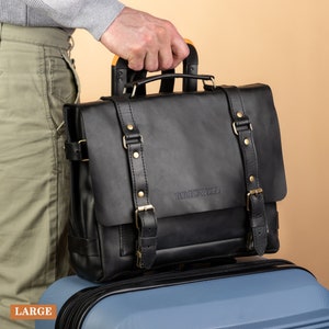 Sac de voyage en cuir personnalisé - Sacoche pour ordinateur portable, sacoche en cuir, sacoche pour tablette pour homme