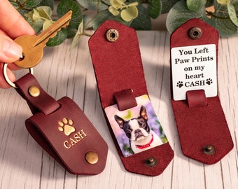 Loss of dog photo keychain, Pet memorial keychain, Memorial dog keychain, Dog remembrance gift, Memory Gifts for him