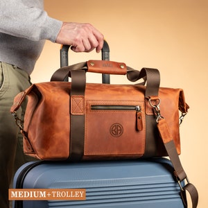 Sac de sport en cuir pour homme, sac de sport en cuir personnalisé, cadeau pour lui, cadeau homme, sac de week-end en cuir, cadeau pour homme