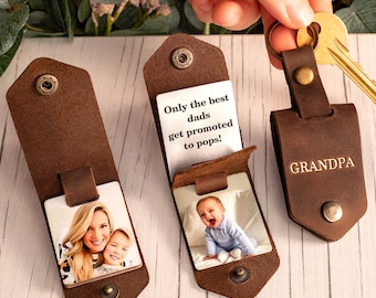Fathers Day Gift for Grandpa, Custom Photo Keychain, Grandpa Gift, Fathers Day Keychain for Men