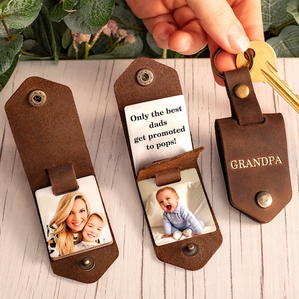 Fathers Day Gift for Grandpa, Custom Photo Keychain, Grandpa Gift, Fathers Day Keychain for Men