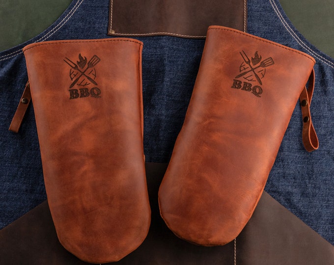 BBQ Gloves - Father's Day Gift - Best Dad Gift - Personalized Grill Accessories - Grilling Gloves - Gift for Husband