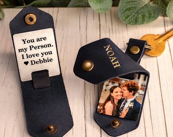 3e verjaardagscadeau voor hem, fotosleutelhanger, Valentijnsdagcadeau voor echtgenoot, fotosleutelhanger, cadeau derde verjaardag