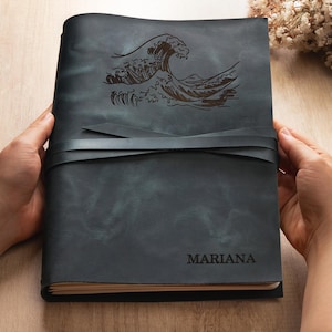 Personalized Leather Sketchbook Cover, Artist Gifts for Her, Refillable Artist Journal