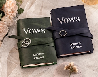 Custom Wedding Vow Books - HIS and HER Vows Personalized with Name or/and Date