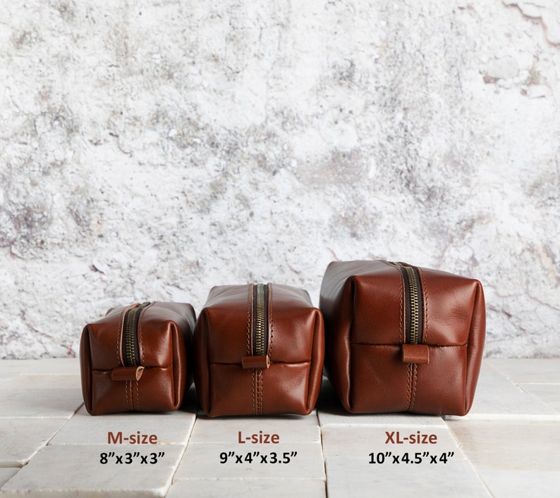 Extra large mens Dopp kit personalized with initials toiletry Etsy