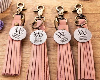 Customizable Logo Bulk Tassel Keychains, Small Business Gifts, Corporate Client Gifts, Promotional Product