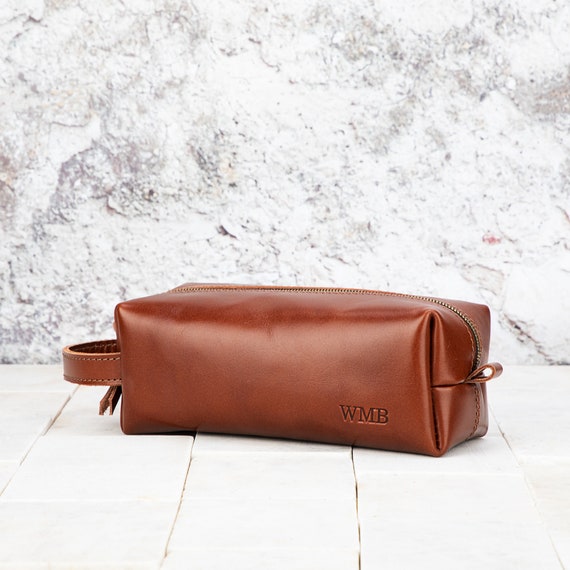 Extra large mens Dopp kit personalized with initials toiletry Etsy