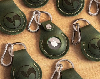 Corporate Gifts for Clients - Personalized AirTag Logo Keychains - Gift Set for Hikers - 10+ AirTag Holders