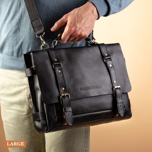 Porte-documents pour avocats - Cadeau personnalisé, Sac pour ordinateur portable en cuir véritable, Cadeau d'entreprise, Cadeau de promotion d'emploi pour homme