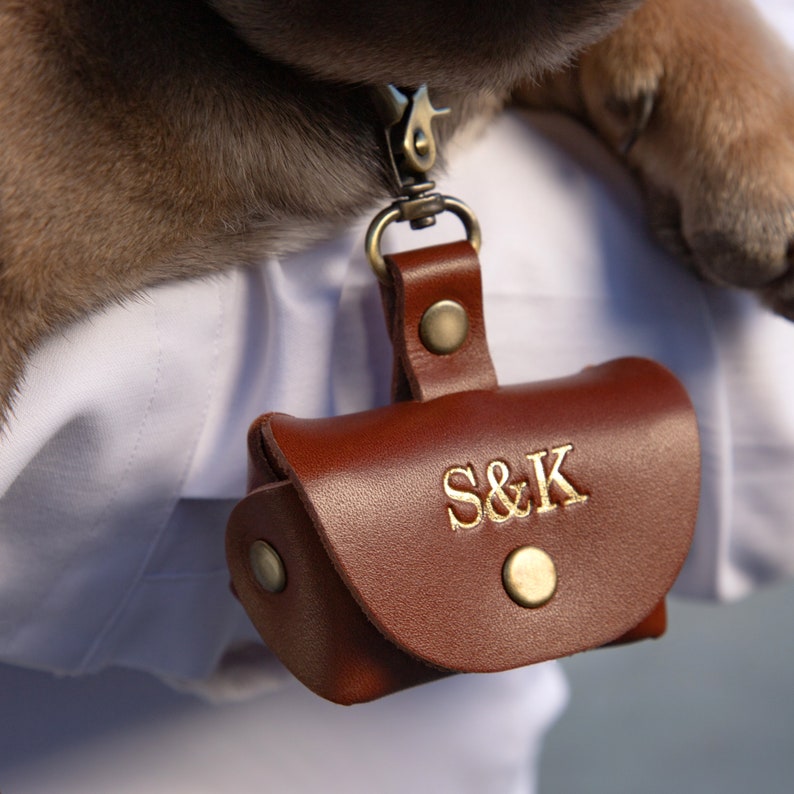 Pet proposal ring pouch with personalization, pet ring carrier for collar, pet ring box with initials and inside message image 10