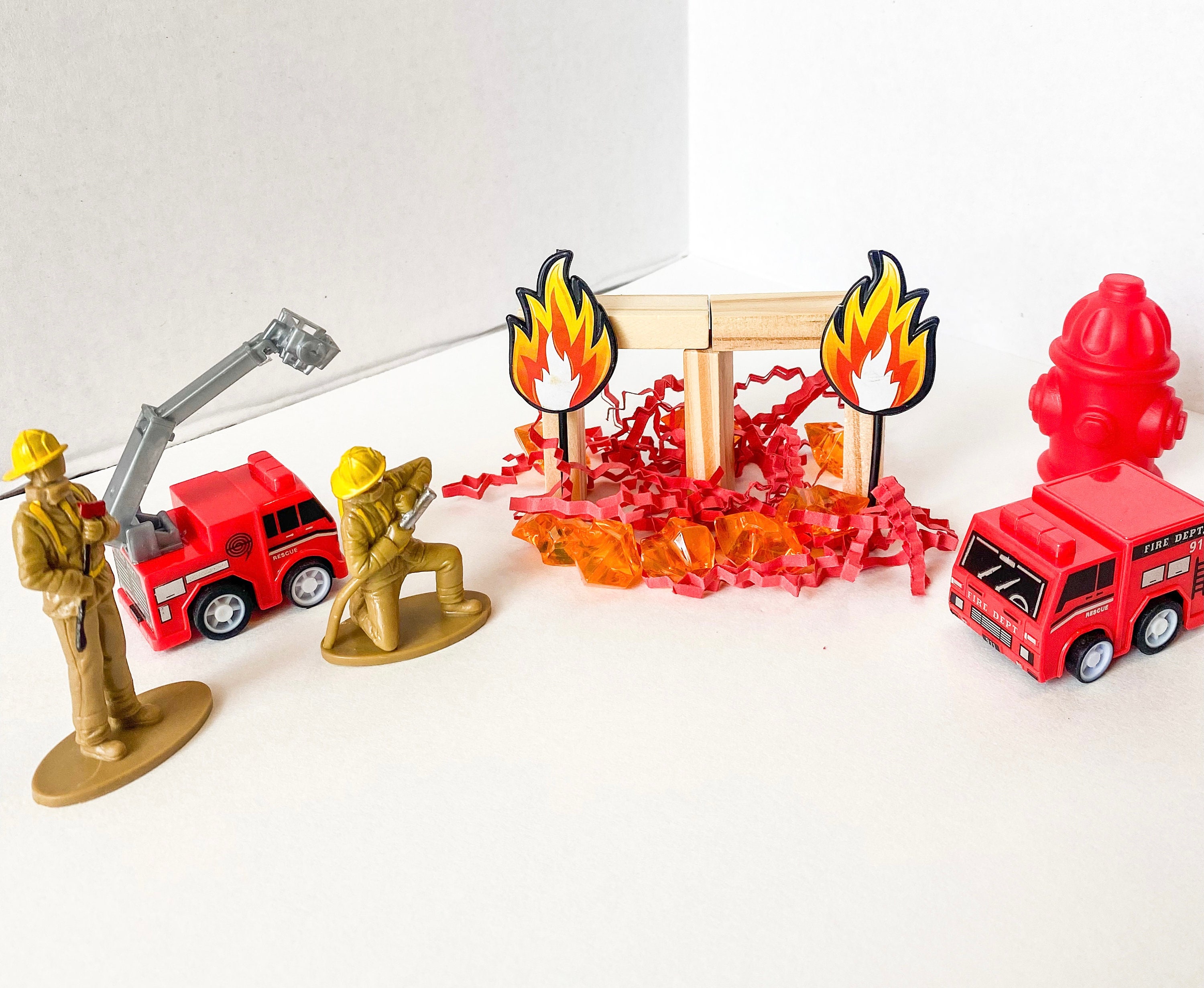 Firefighter busy box kit playdough kit sensory kit loose | Etsy