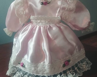 Southern Belle Doll Dress Pink Silk and Lace * Victorian Gown 9.5"