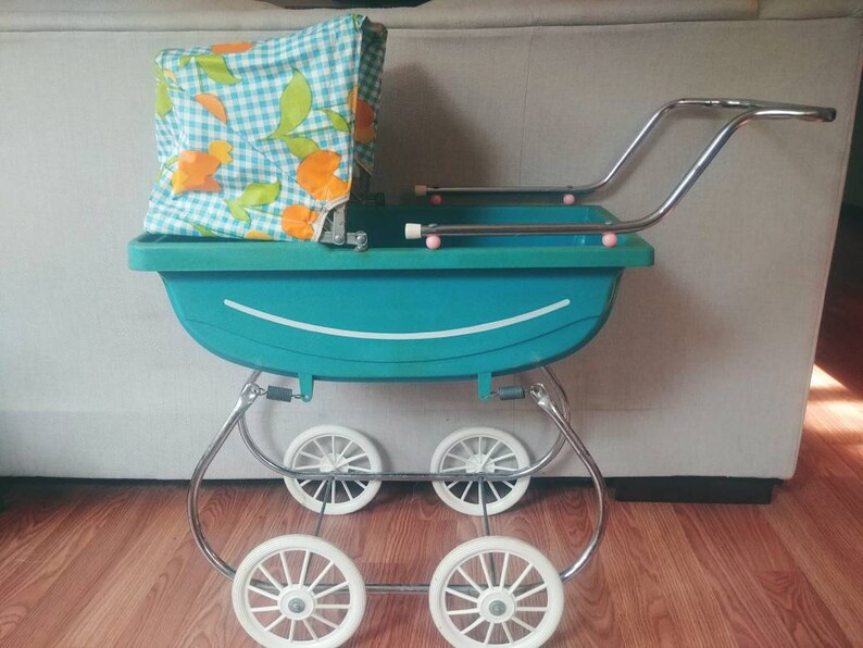 Mid Century Doll Stroller With Folding Vinyl Hood Vintage Etsy