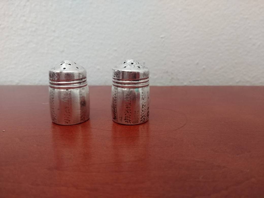 Mini Sterling Silver salt and pepper shakers Etsy