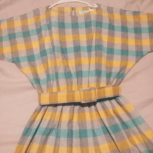 Vintage Summer Dress with Belt * Lady Carol Petites of New York House Dress