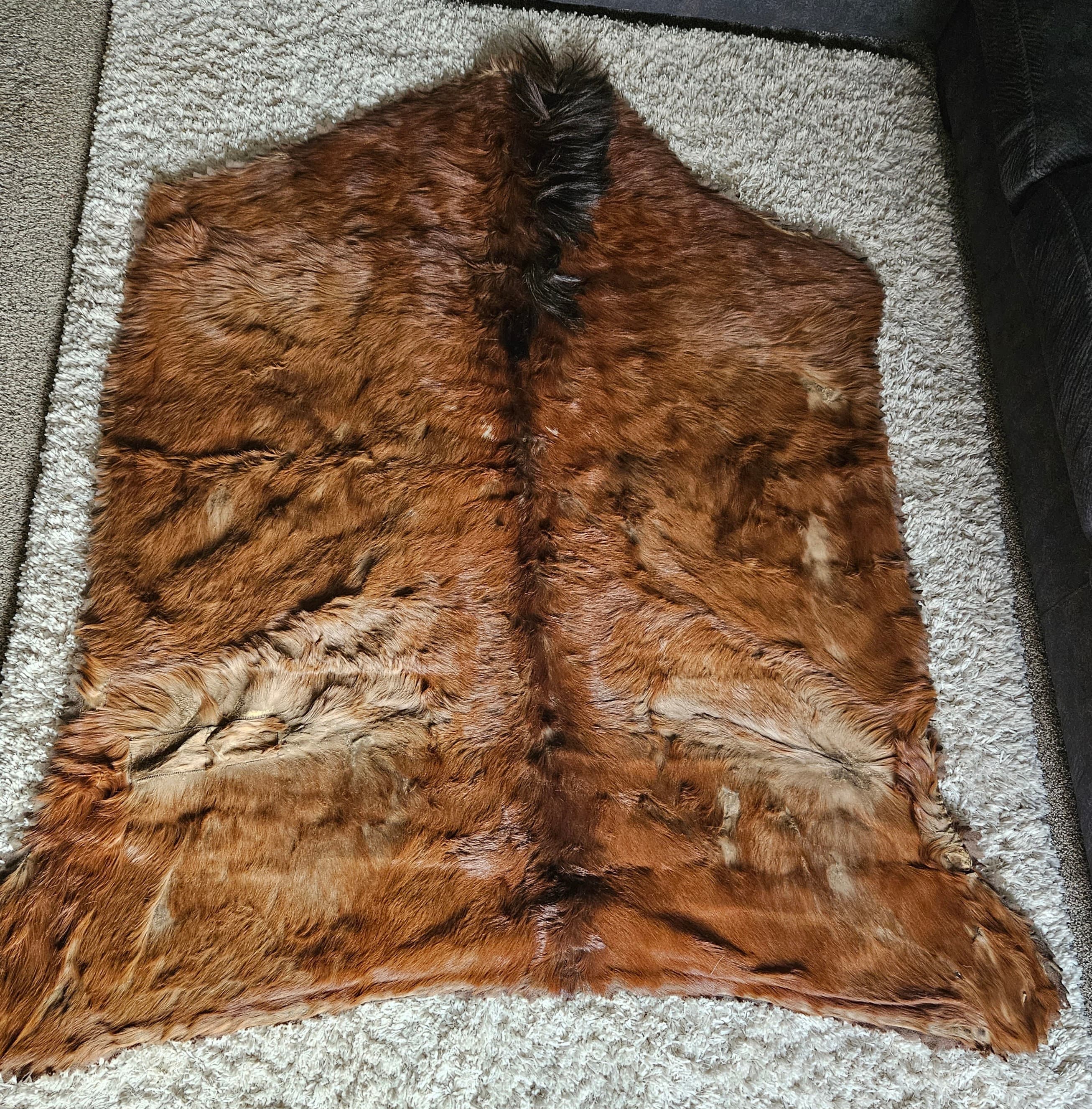 Antique Edes Tanning Co. Horse Hair Carriage Blanket Genuine Horse Hide