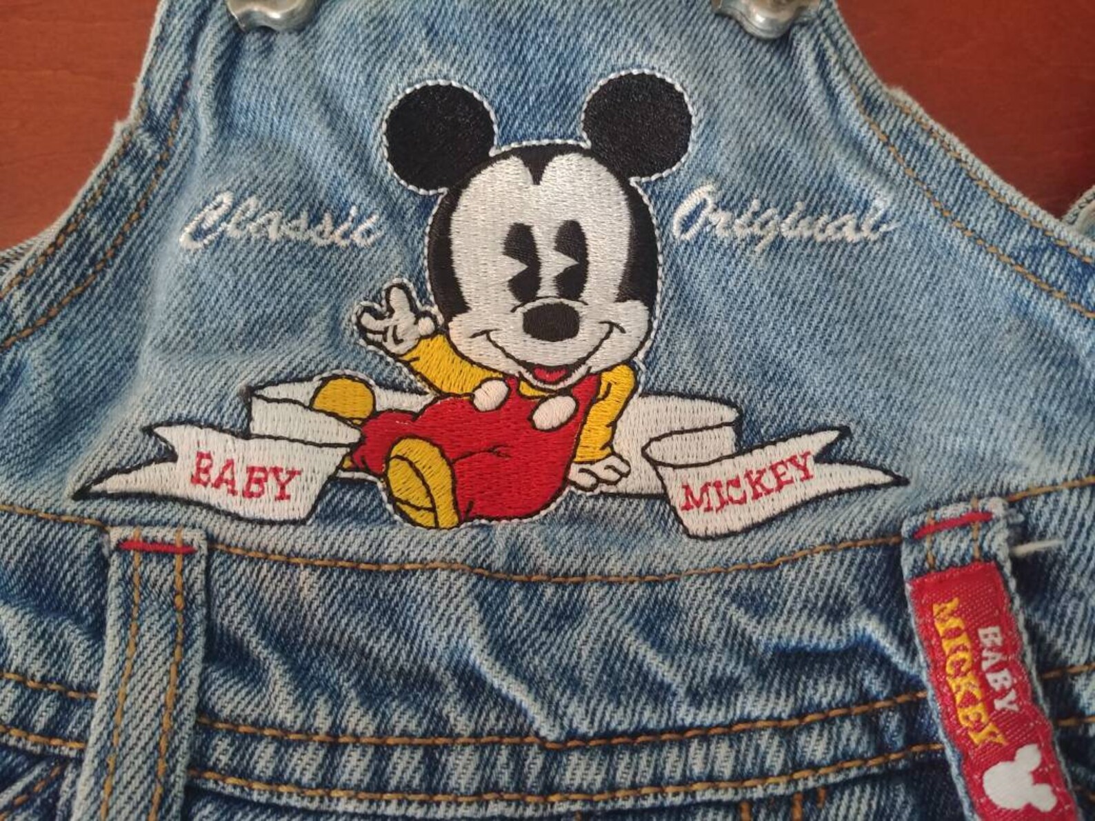 Vintage Mickey Mouse baby overalls 12 month Etsy