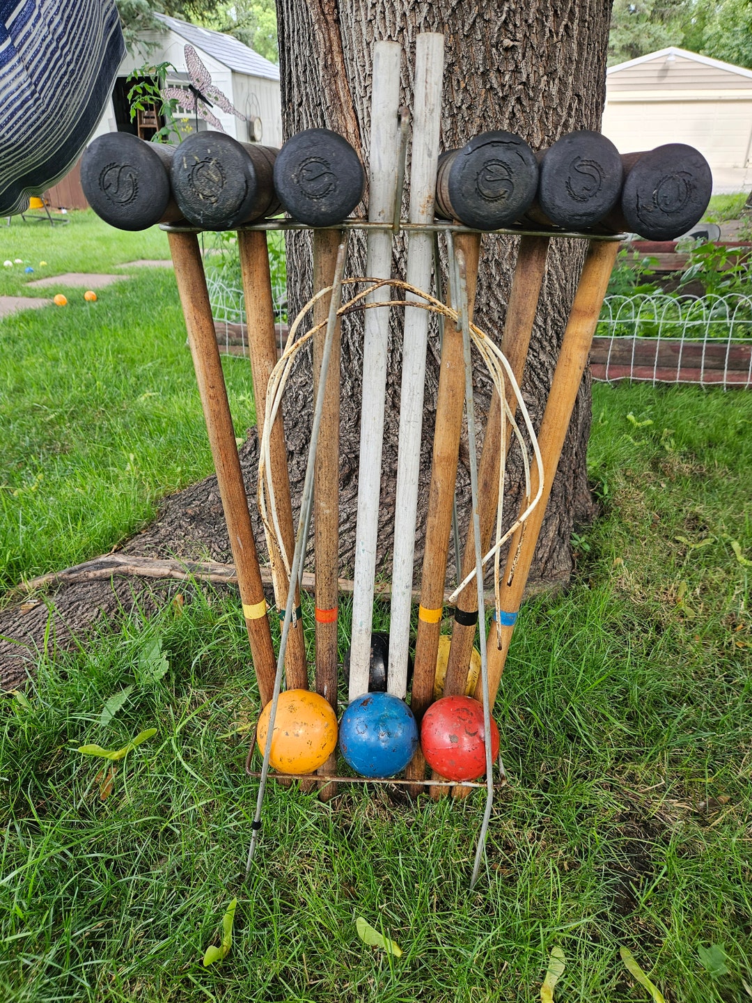 Antique Croquet Set Etsy