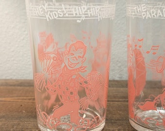 Vintage Howdy Doody Glass Tumblers * 1953 Jelly Glass