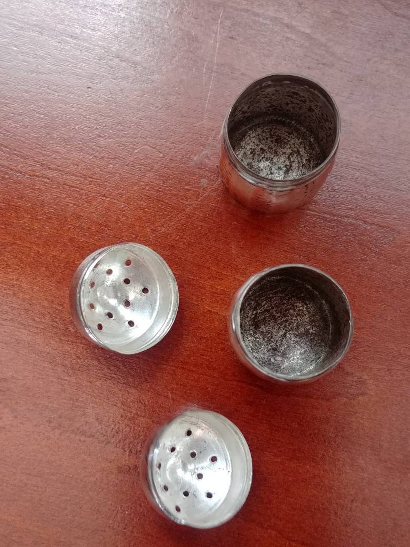 Mini Sterling Silver salt and pepper shakers Etsy