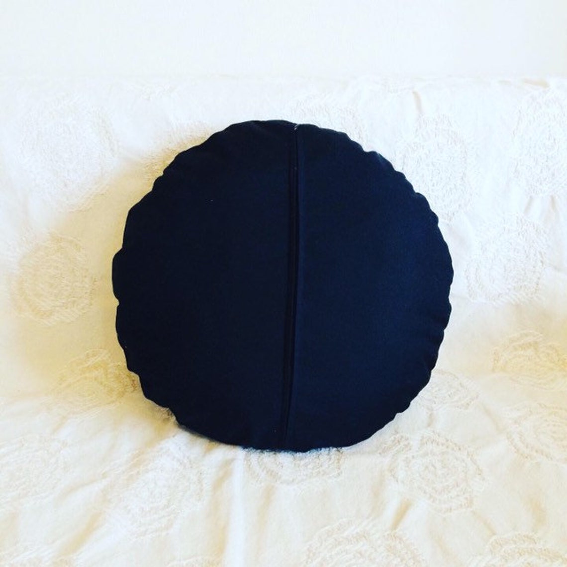 Black and White Round Pillow Cover Fringe Bohemian Accent Etsy