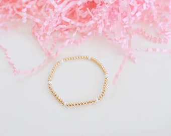 Hot Pink Pearl Poppi Bracelet I 14 K Gold Filled I Waterproof I Workout Proof I Tarnish Proof - Etsy