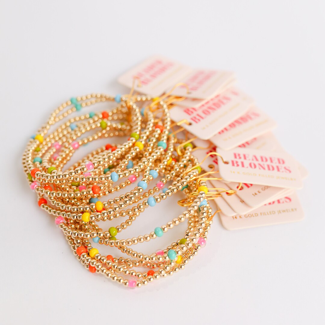 Confetti Poppi Bracelet I 14 K Gold Filled I Waterproof I Workout Proof I Tarnish Proof I ...