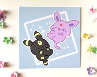 espeon and umbreon print