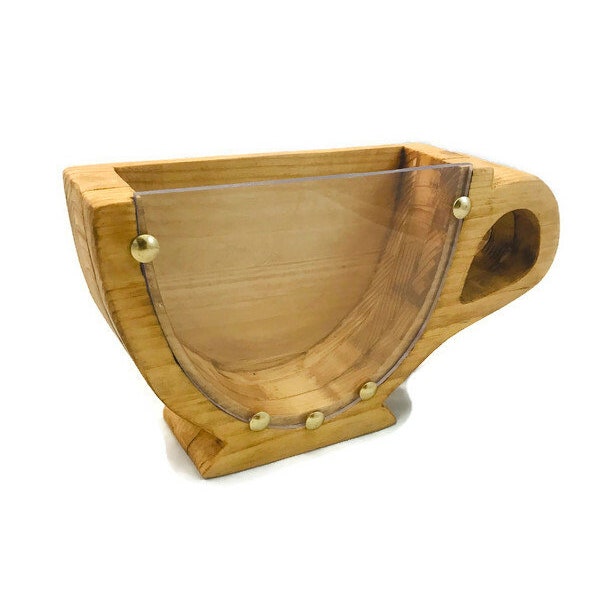 Tarro de madera para propinas, decoración de café, taza de café de madera, decoración del hogar, tipjar personalizado, inauguración de la casa, letrero personalizado, decoración de madera