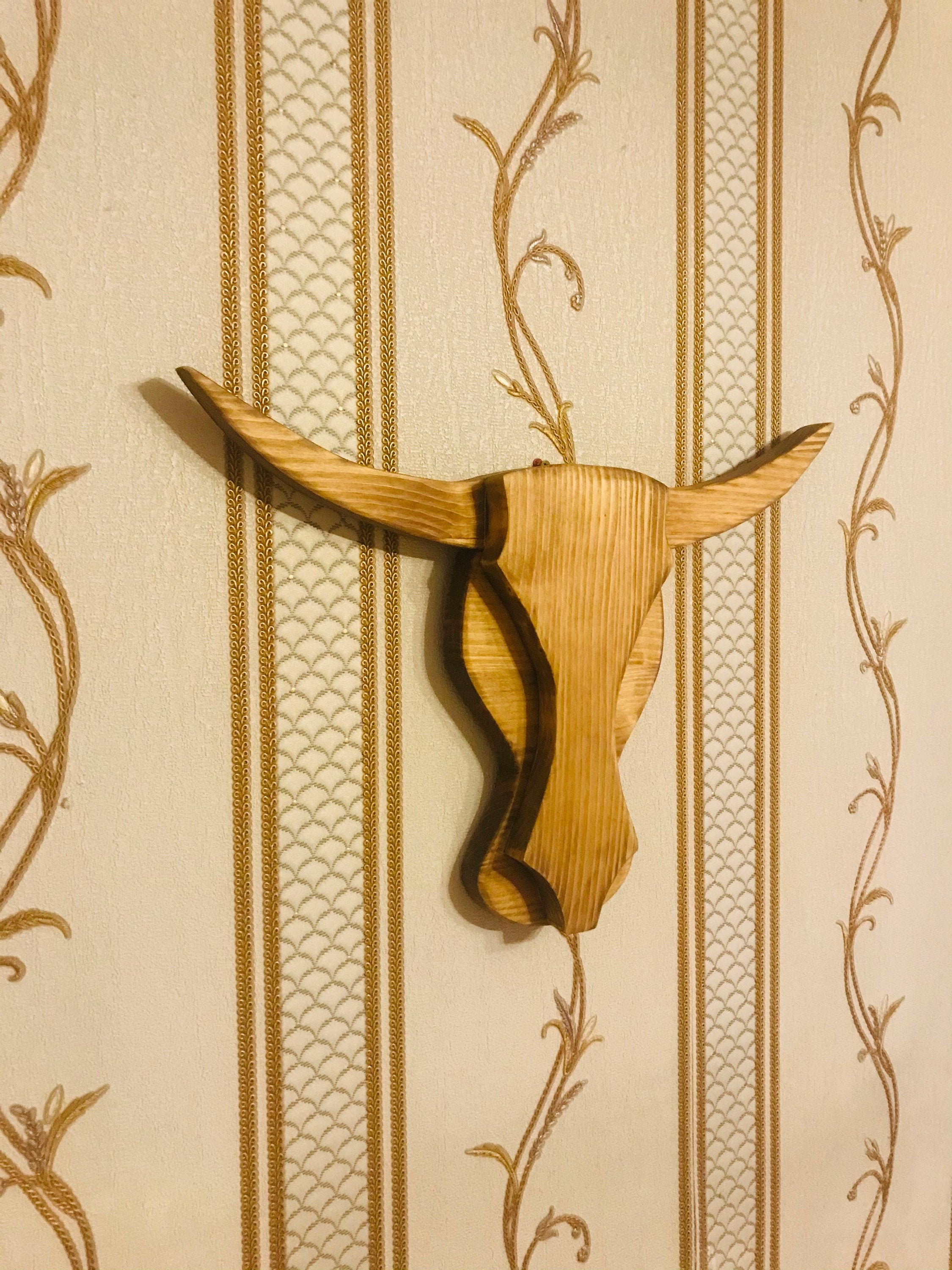 Wooden Bull Head Wall Art Bull 2021 Etsy