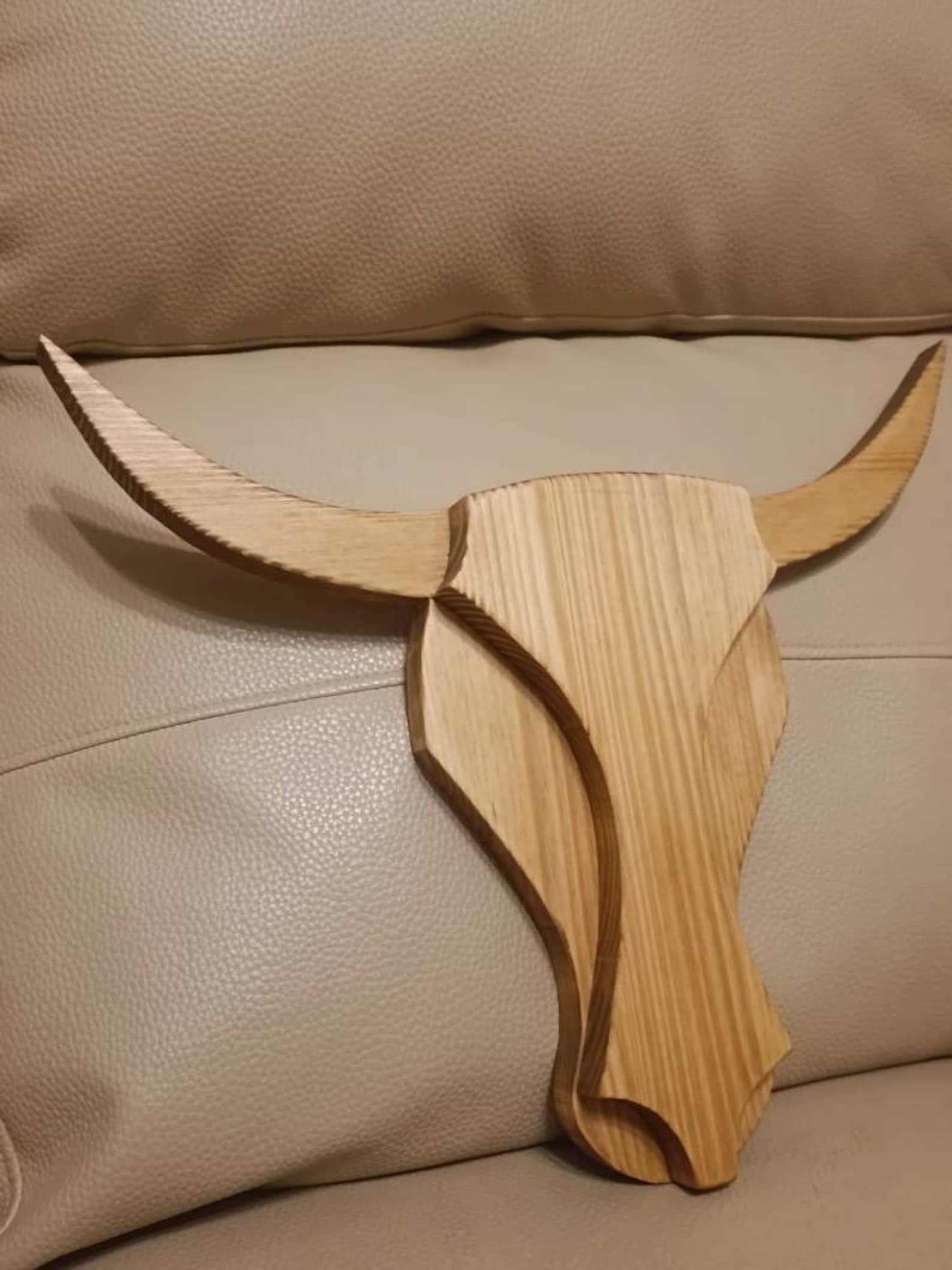 Wooden Bull Head, Wall Art, Bull Scull, Bull Wooden Personalised Sign