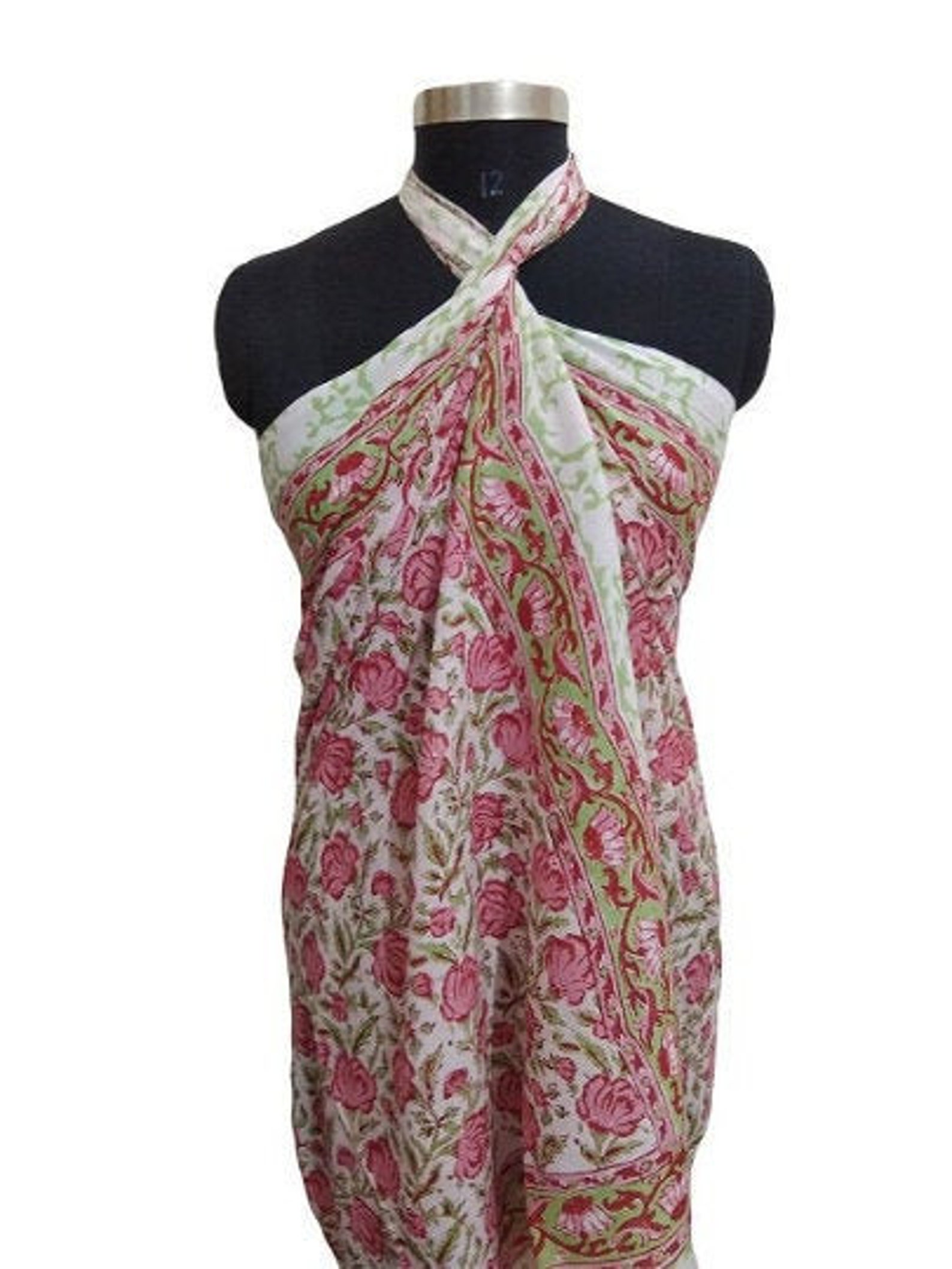 Indian Cotton Sarongs Hand Block Print Bikini Cover up Neck - Etsy UK